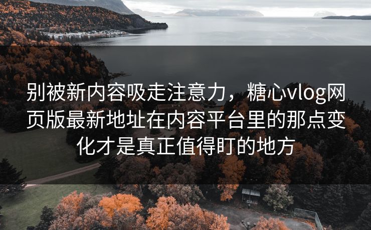 别被新内容吸走注意力，糖心vlog网页版最新地址在内容平台里的那点变化才是真正值得盯的地方