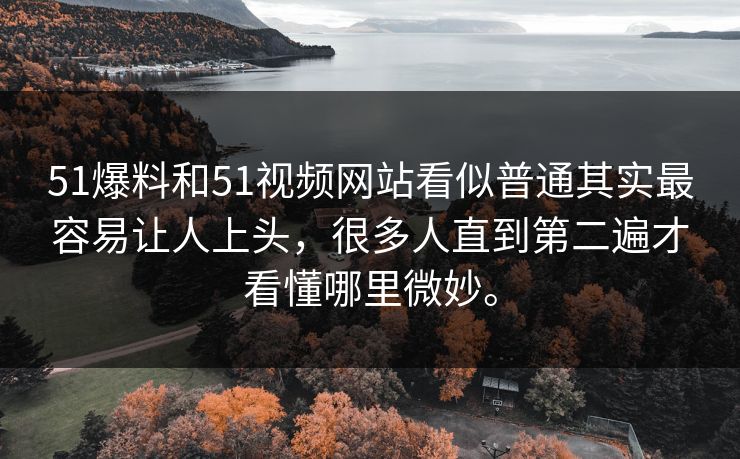 51爆料和51视频网站看似普通其实最容易让人上头,很多人直到第二遍才看懂哪里微妙。
