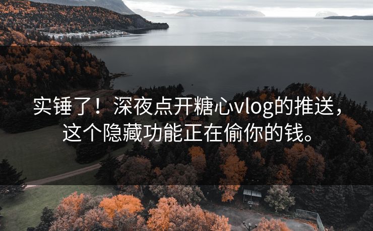 实锤了!深夜点开糖心vlog的推送,这个隐藏功能正在偷你的钱。 实锤了!深夜点开糖心vlog的推送,这个隐藏功能正在偷你的钱。