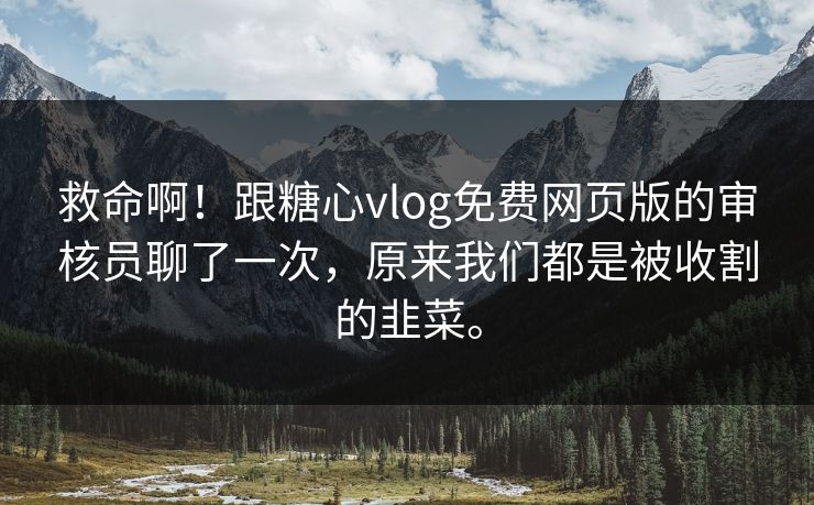 救命啊!跟糖心vlog免费网页版的审核员聊了一次,原来我们都是被收割的韭菜。