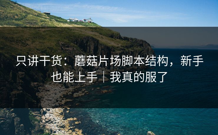 只讲干货:蘑菇片场脚本结构,新手也能上手|我真的服了