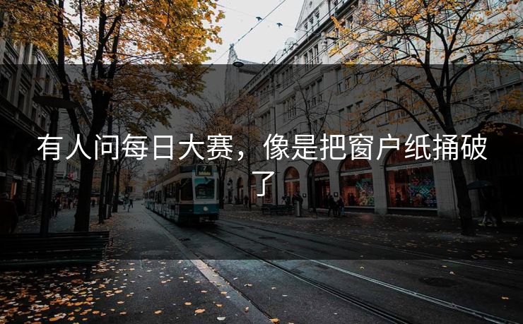 有人问每日大赛,像是把窗户纸捅破了