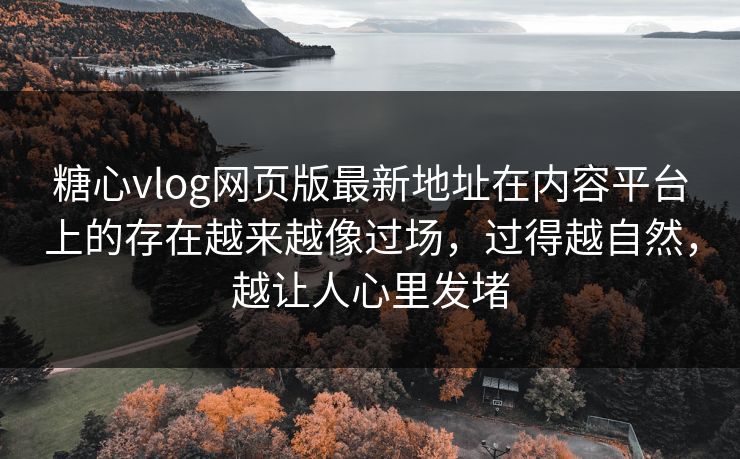 糖心vlog网页版最新地址在内容平台上的存在越来越像过场,过得越自然,越让人心里发堵 糖心vlog网页版最新地址在内容平台上的存在越来越像过场,过得越自然,越让人心里发堵